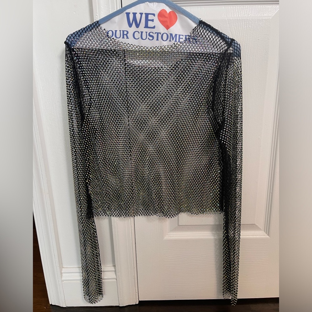 Black Rhinestone shirt. Size Medium worn once